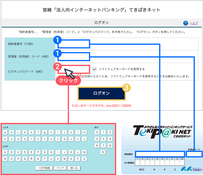 ログオン方法説明