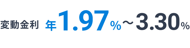 変動金利 年1.97%~3.30%