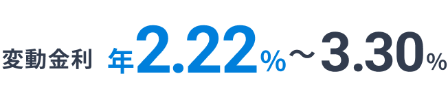 変動金利 年2.22%~3.30%