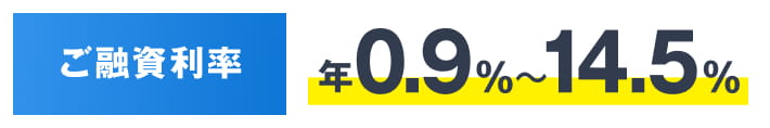 ご融資利率 年0.9%〜14.5%