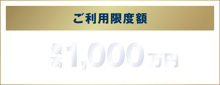 ご利用限度額 最高1,000万円